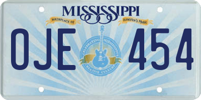 MS license plate OJE454