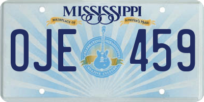MS license plate OJE459