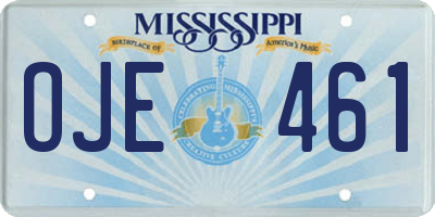 MS license plate OJE461