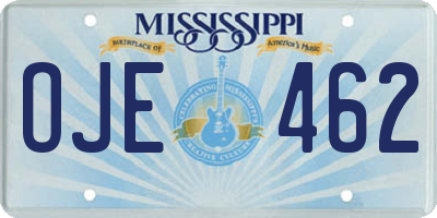 MS license plate OJE462