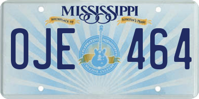 MS license plate OJE464