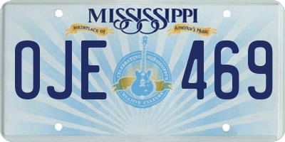 MS license plate OJE469