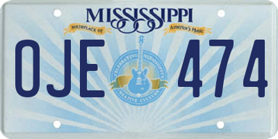MS license plate OJE474