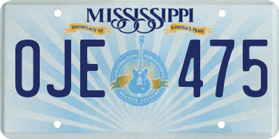 MS license plate OJE475