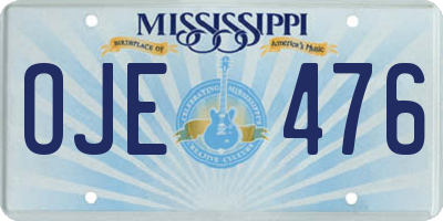 MS license plate OJE476