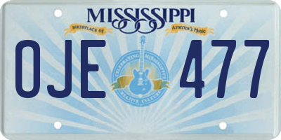 MS license plate OJE477