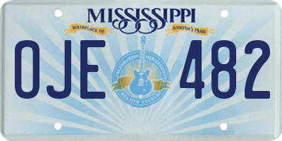 MS license plate OJE482