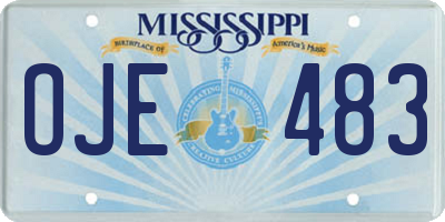 MS license plate OJE483