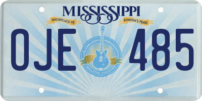 MS license plate OJE485