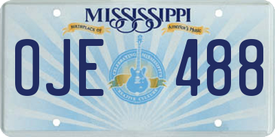 MS license plate OJE488