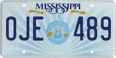 MS license plate OJE489