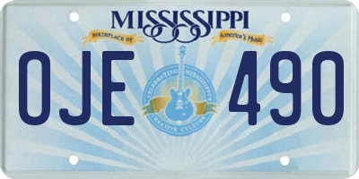 MS license plate OJE490