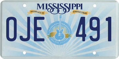 MS license plate OJE491