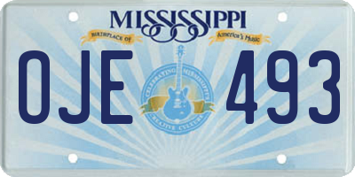 MS license plate OJE493