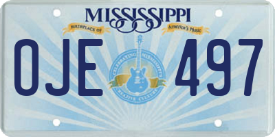 MS license plate OJE497