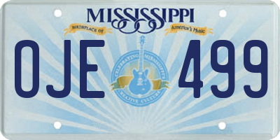 MS license plate OJE499