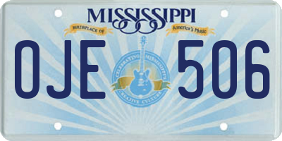 MS license plate OJE506