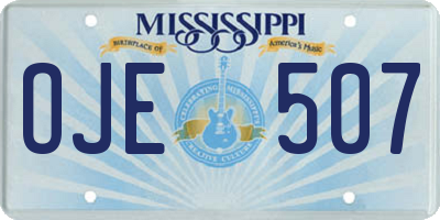 MS license plate OJE507