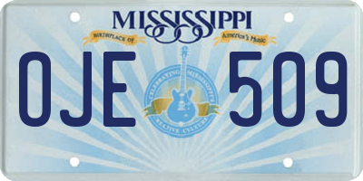 MS license plate OJE509
