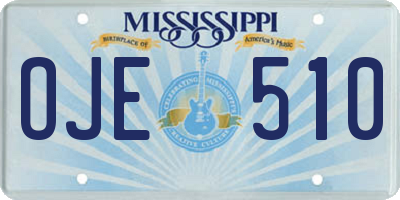 MS license plate OJE510