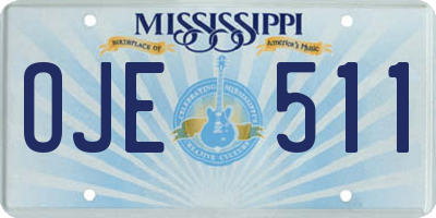 MS license plate OJE511