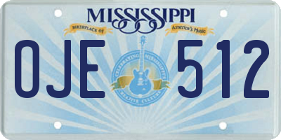 MS license plate OJE512