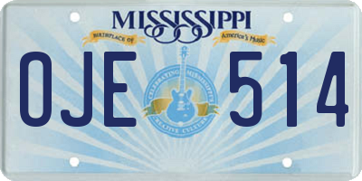 MS license plate OJE514