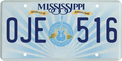 MS license plate OJE516