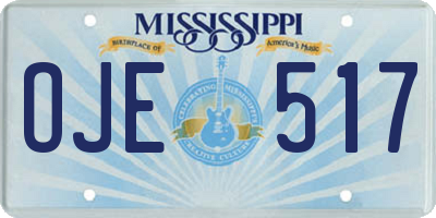MS license plate OJE517