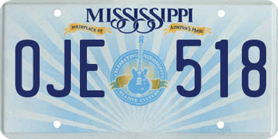 MS license plate OJE518