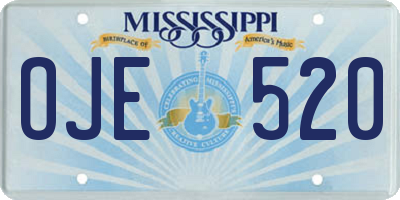 MS license plate OJE520