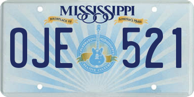 MS license plate OJE521