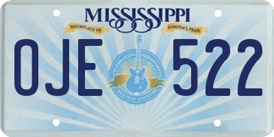 MS license plate OJE522