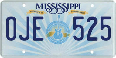 MS license plate OJE525