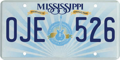 MS license plate OJE526
