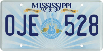 MS license plate OJE528