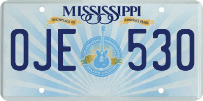 MS license plate OJE530
