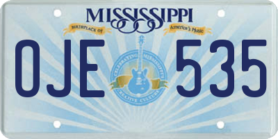 MS license plate OJE535