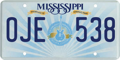 MS license plate OJE538