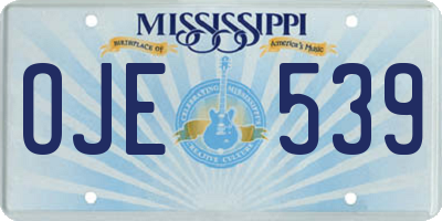 MS license plate OJE539