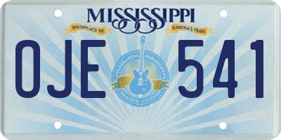 MS license plate OJE541