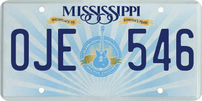 MS license plate OJE546