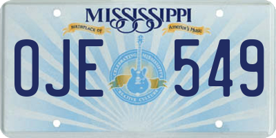 MS license plate OJE549