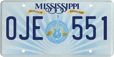 MS license plate OJE551