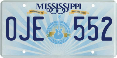 MS license plate OJE552