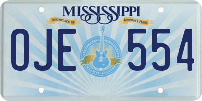 MS license plate OJE554