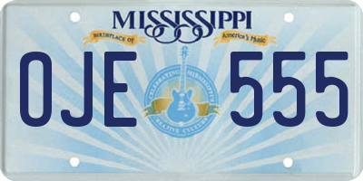 MS license plate OJE555