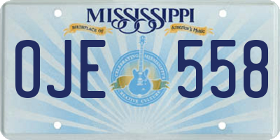 MS license plate OJE558