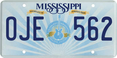 MS license plate OJE562