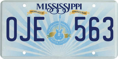 MS license plate OJE563